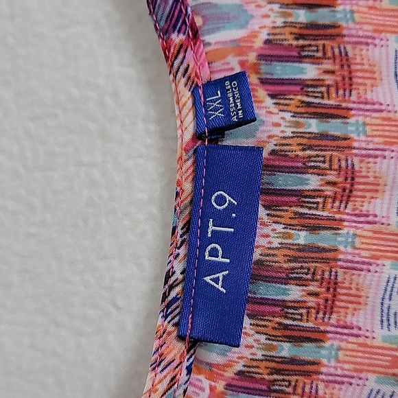 Apt 9 Women's Pink Purple Blue Orange V-Neck Short Sleeve Tunic Top, XXL - Picture 5 of 6